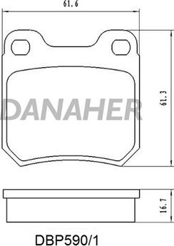 Danaher DBP590/1 - Brake Pad Set, disc brake www.autospares.lv