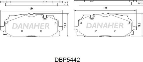 Danaher DBP5442 - Bremžu uzliku kompl., Disku bremzes autospares.lv