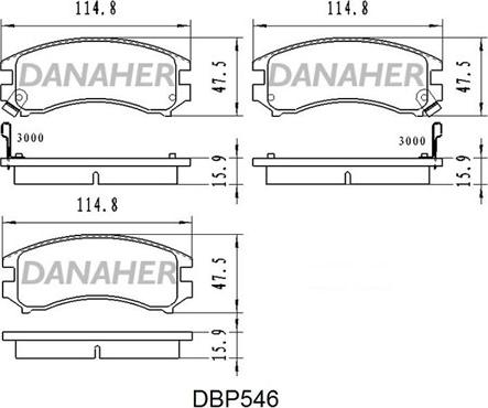 Danaher DBP546 - Bremžu uzliku kompl., Disku bremzes www.autospares.lv