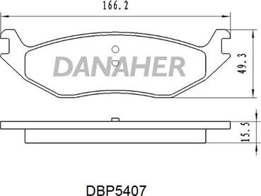 Danaher DBP5407 - Bremžu uzliku kompl., Disku bremzes www.autospares.lv