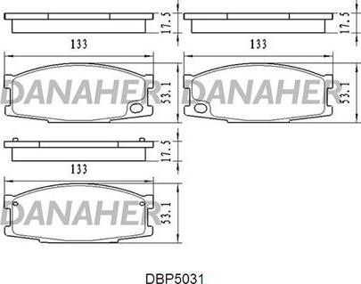 Danaher DBP5031 - Bremžu uzliku kompl., Disku bremzes www.autospares.lv