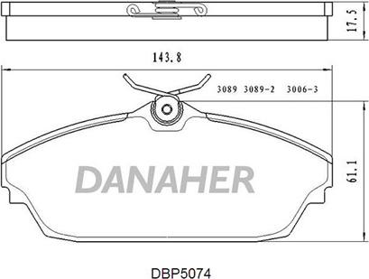 Danaher DBP5074 - Bremžu uzliku kompl., Disku bremzes autospares.lv