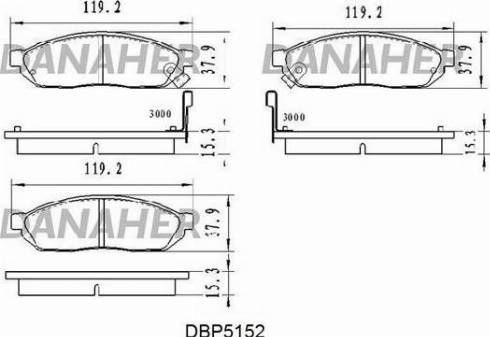 Danaher DBP5152 - Bremžu uzliku kompl., Disku bremzes www.autospares.lv