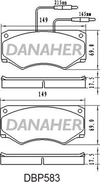 Danaher DBP583 - Bremžu uzliku kompl., Disku bremzes autospares.lv