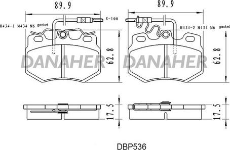 Danaher DBP536 - Bremžu uzliku kompl., Disku bremzes autospares.lv