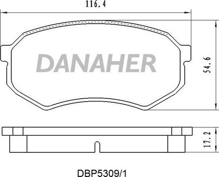 Danaher DBP5309/1 - Bremžu uzliku kompl., Disku bremzes autospares.lv