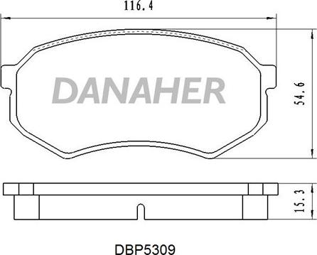 Danaher DBP5309 - Тормозные колодки, дисковые, комплект www.autospares.lv