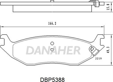 Danaher DBP5388 - Bremžu uzliku kompl., Disku bremzes www.autospares.lv