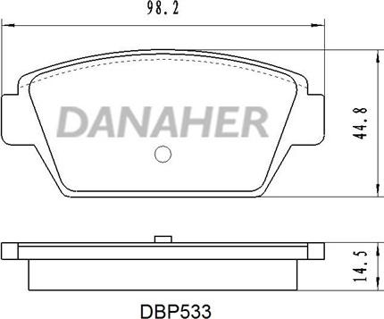 Danaher DBP533 - Bremžu uzliku kompl., Disku bremzes www.autospares.lv