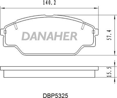 Danaher DBP5325 - Bremžu uzliku kompl., Disku bremzes www.autospares.lv