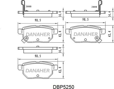 Danaher DBP5250 - Bremžu uzliku kompl., Disku bremzes autospares.lv