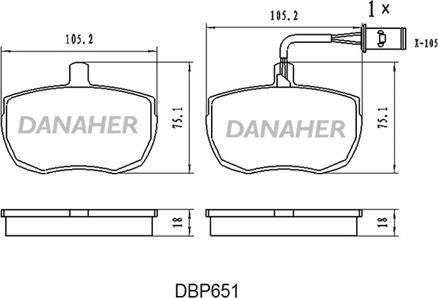 Danaher DBP651 - Bremžu uzliku kompl., Disku bremzes autospares.lv