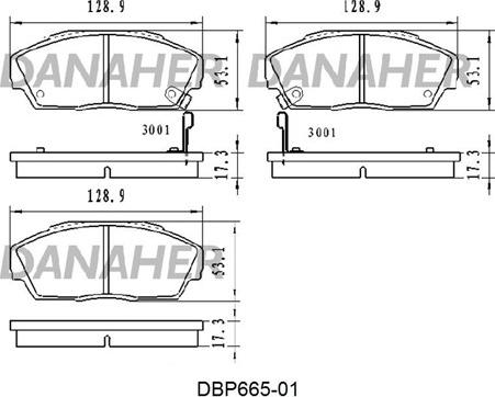 Danaher DBP665-01 - Brake Pad Set, disc brake www.autospares.lv