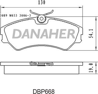 Danaher DBP668 - Тормозные колодки, дисковые, комплект www.autospares.lv