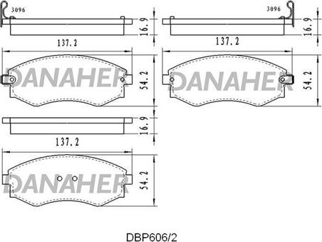 Danaher DBP606/2 - Тормозные колодки, дисковые, комплект www.autospares.lv