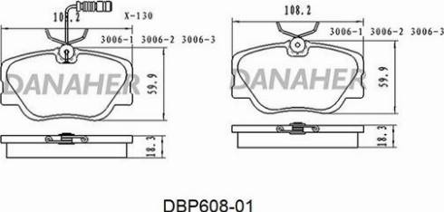 Danaher DBP608-01 - Bremžu uzliku kompl., Disku bremzes autospares.lv