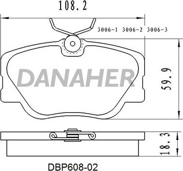 Danaher DBP608-02 - Bremžu uzliku kompl., Disku bremzes autospares.lv