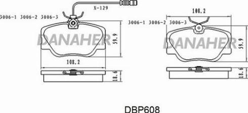 Danaher DBP608 - Bremžu uzliku kompl., Disku bremzes autospares.lv