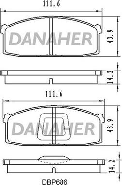 Danaher DBP686 - Brake Pad Set, disc brake www.autospares.lv