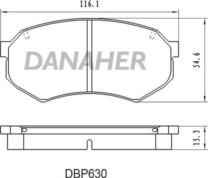 Danaher DBP630 - Тормозные колодки, дисковые, комплект www.autospares.lv