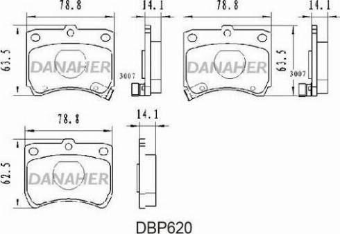 Danaher DBP620 - Bremžu uzliku kompl., Disku bremzes autospares.lv