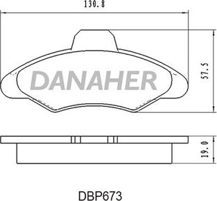 Danaher DBP673 - Тормозные колодки, дисковые, комплект www.autospares.lv