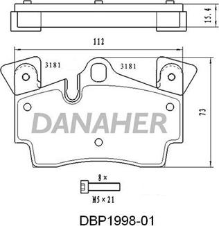 Danaher DBP1998-01 - Bremžu uzliku kompl., Disku bremzes autospares.lv