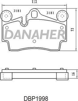 Danaher DBP1998 - Bremžu uzliku kompl., Disku bremzes autospares.lv