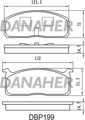 Danaher DBP199 - Brake Pad Set, disc brake www.autospares.lv