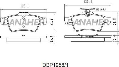 Danaher DBP1958/1 - Bremžu uzliku kompl., Disku bremzes www.autospares.lv