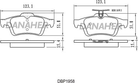 Danaher DBP1958 - Bremžu uzliku kompl., Disku bremzes www.autospares.lv