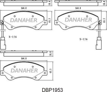 Danaher DBP1953 - Bremžu uzliku kompl., Disku bremzes www.autospares.lv