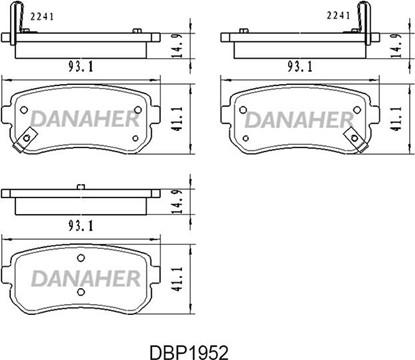 Danaher DBP1952 - Bremžu uzliku kompl., Disku bremzes autospares.lv