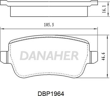 Danaher DBP1964 - Тормозные колодки, дисковые, комплект www.autospares.lv