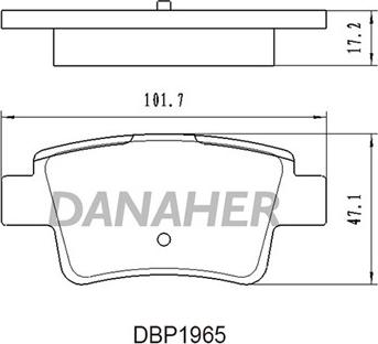 Danaher DBP1965 - Тормозные колодки, дисковые, комплект www.autospares.lv