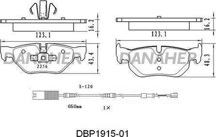 Danaher DBP1915-01 - Bremžu uzliku kompl., Disku bremzes autospares.lv