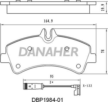 Danaher DBP1984-01 - Bremžu uzliku kompl., Disku bremzes www.autospares.lv