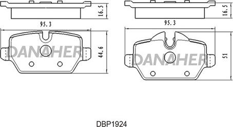 Danaher DBP1924 - Bremžu uzliku kompl., Disku bremzes autospares.lv