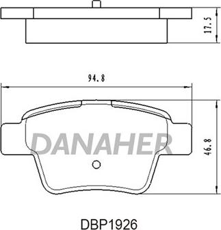 Danaher DBP1926 - Тормозные колодки, дисковые, комплект www.autospares.lv