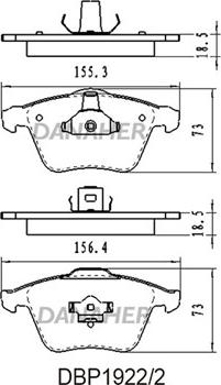 Danaher DBP1922/2 - Тормозные колодки, дисковые, комплект www.autospares.lv