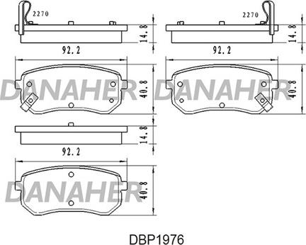 Danaher DBP1976 - Brake Pad Set, disc brake www.autospares.lv