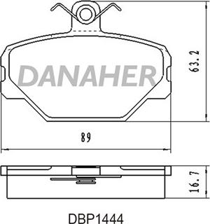 Danaher DBP1444 - Тормозные колодки, дисковые, комплект www.autospares.lv