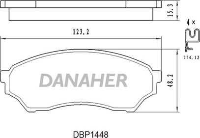 Danaher DBP1448 - Bremžu uzliku kompl., Disku bremzes www.autospares.lv