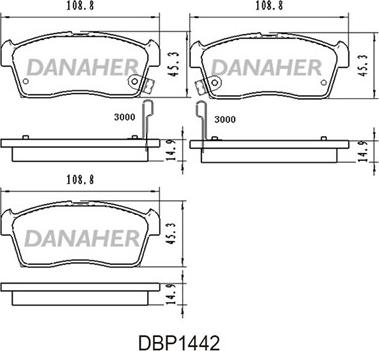 Danaher DBP1442 - Bremžu uzliku kompl., Disku bremzes autospares.lv