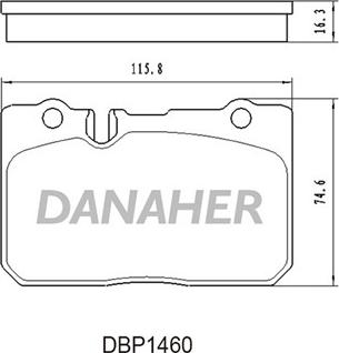 Danaher DBP1460 - Тормозные колодки, дисковые, комплект www.autospares.lv