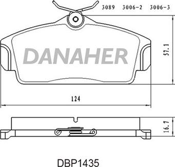 Danaher DBP1435 - Bremžu uzliku kompl., Disku bremzes autospares.lv