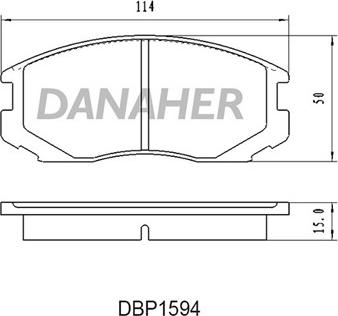 Danaher DBP1594 - Тормозные колодки, дисковые, комплект www.autospares.lv