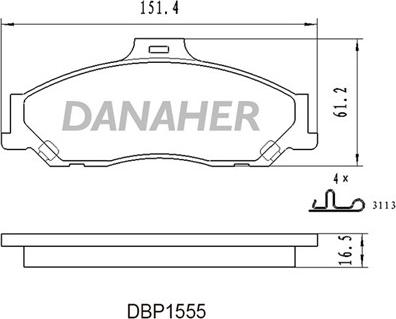 Danaher DBP1555 - Bremžu uzliku kompl., Disku bremzes autospares.lv