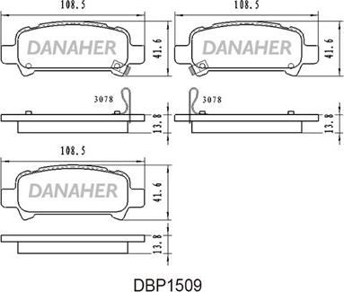 Danaher DBP1509 - Brake Pad Set, disc brake www.autospares.lv