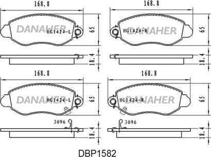 Danaher DBP1582 - Bremžu uzliku kompl., Disku bremzes autospares.lv